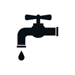 Tap water icon vector logo template flat style