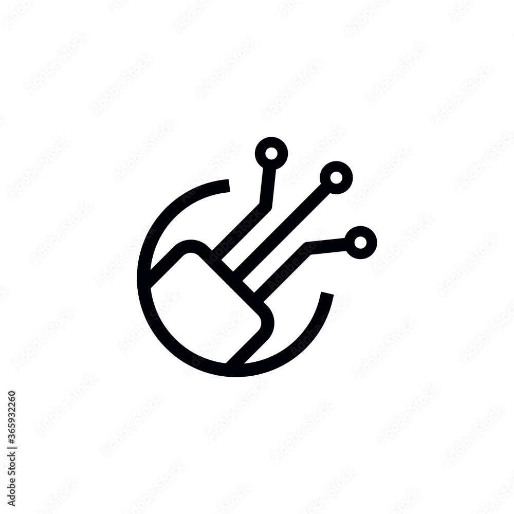 Fiber optic icon vector logo design template Stock Vector | Adobe Stock