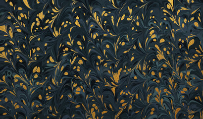 An ink marbling abstract pattern, similar to marbled ink techniques used on the inner cover linings of vintage and antiquarian books