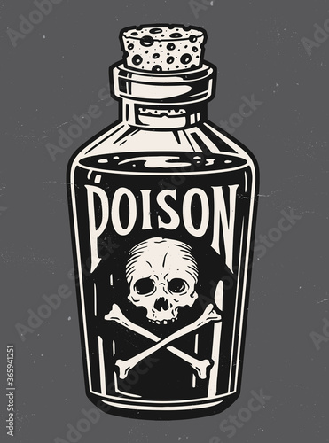 Fotomural Vintage hand drawn bottle of poison vector illustration.