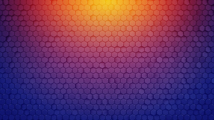 Poster - Background with glossy hexagons 3D render