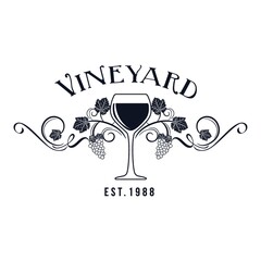 Wall Mural - vineyard label