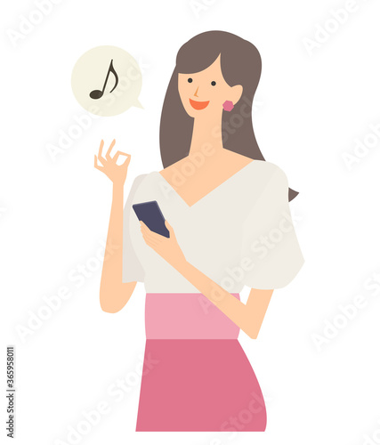 スマホを操作する女性のベクターイラスト Stock Vector Adobe Stock スマホを操作する女性のベクターイラスト Stock Vector Adobe Stock