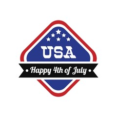 Sticker - usa happy fourth of july label