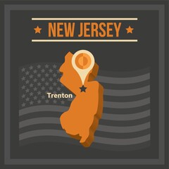 Wall Mural - map of new jersey state