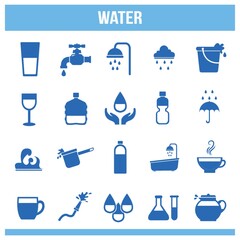 Canvas Print - various water icons set