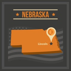 Canvas Print - map of nebraska state