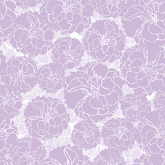 Wall Mural - abstract hand drawn floral on purple background seamless pattern design