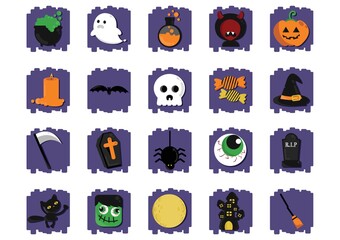 Canvas Print - halloween themed vectors