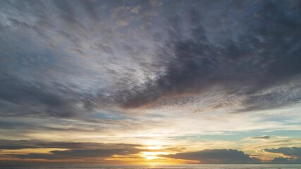 Wall Mural - time lapse video amazing scene of colorful sunset with moving clouds background in nature and travel