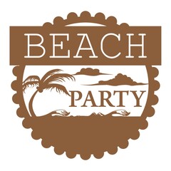 Wall Mural - beach party label