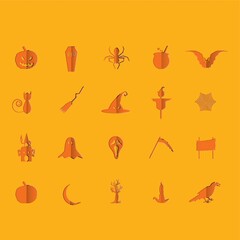 Sticker - halloween icon set