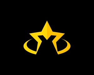 Wall Mural - golden knight spartan star logo