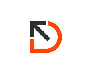 Sticker - D letter with arrow out logo