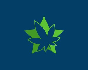 Wall Mural - cannabis leaf inside the star