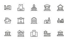 Simple Set Of Architecture Icons In Trendy Line Style.