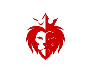 Poster - Red lion head and crown