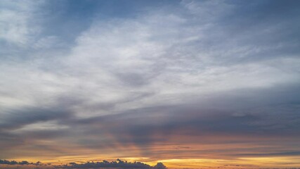 Wall Mural - time lapse video amazing scene of colorful sunset with moving clouds background in nature and travel