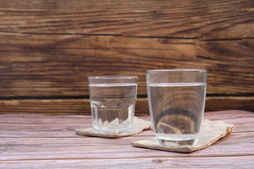 Wall Mural - glass of beer on wooden table