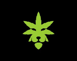 Poster - Cannabis leaf with lion head