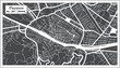 Florence Italy City Map in Black and White Color in Retro Style. Outline Map.