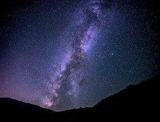 landscape of the starry sky, in the middle of the frame is the milky way. night sky with stars and s