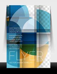 A4 flyer annual report circle design, vector background print template