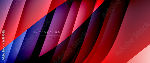 Fotografía Fluid gradient waves with shadow lines and glowing light effect, modern flowing