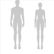 © Vectoressa - Women and men to do wrist measurement fashion Illustration for size chart. 7.5 head size girl and boy for site or online shop. Human body infographic template for clothes.