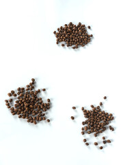  heap of coffee beans isolated on white background.