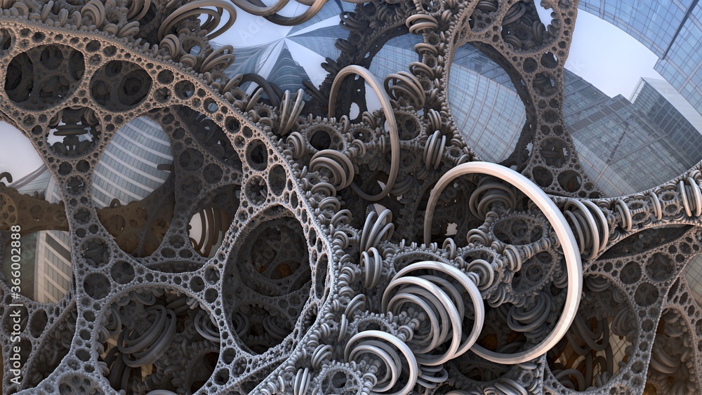 Reinforced concrete and steel laces are the basis of architecture, the ...