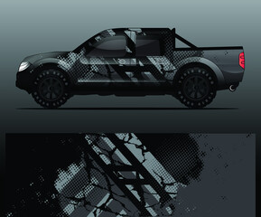 Wall Mural - truck and vehicle Graphic vector. Racing background for vinyl wrap and decal