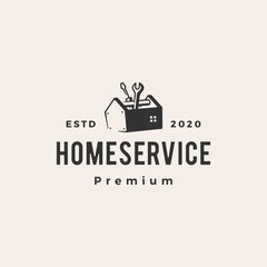 Wall Mural - home house service hipster vintage logo vector icon illustration