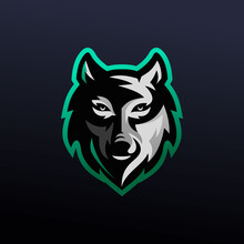Wolf Vector Mascot Logo Design With Modern Illustration Concept Style For Badge, Emblem And Tshirt Printing. Angry Wolf Illustration For Sport And Esport Team.