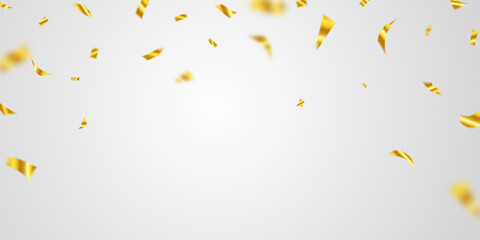 Wall Mural - confetti gold celebration background template with ribbons. luxury greeting rich card.