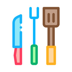 Poster - bbq utensil icon vector. bbq utensil sign. color symbol illustration