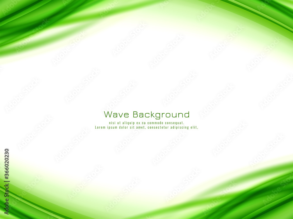 Abstract green wave design background Stock Vector | Adobe Stock