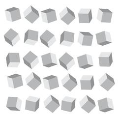 Wall Mural - Cube 3d models. Realistic 3d cubes with shadows