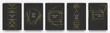 Gold on black. A4 layout for modern design. Luxury templates for corporate printing.