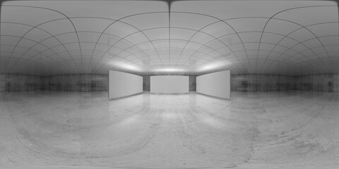 Wall Mural - 360 degree panorama, empty white room interior