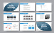 © olegphotor - Presentation of templates for business, blue lines and elements for photo on a white background.