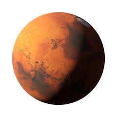Wall Mural - planet mars isolated on white background