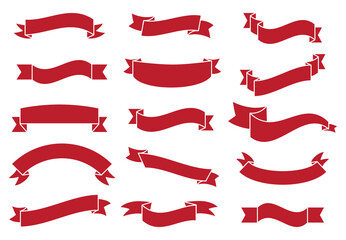 Wall Mural - Banners and ribbons set isolated on white background. Collection of trendy banners and ribbons for web site, tag, label, sticker, and badge. Creative art concept, vector illustration