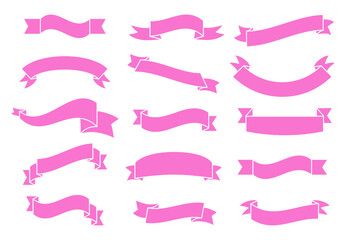 Wall Mural - Banners and ribbons set isolated on white background. Collection of trendy banners and ribbons for web site, tag, label, sticker, and badge. Creative art concept, vector illustration