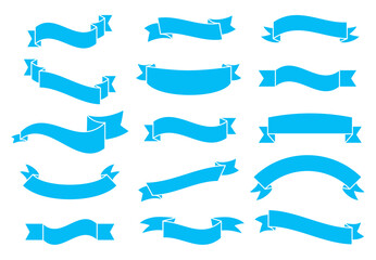 Wall Mural - Banners and ribbons set isolated on white background. Collection of trendy banners and ribbons for web site, tag, label, sticker, and badge. Creative art concept, vector illustration