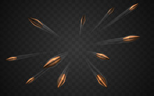 Bullets With Air Track On Transparent Background