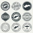 © josepperianes - Slovakia Set of Stamps. Travel Stamp. Made In Product. Design Seals Old Style Insignia.