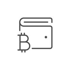 Wall Mural - Cryptocurrency wallet line outline icon