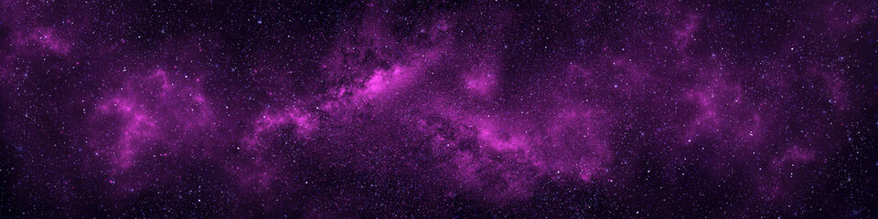 Wall Mural - nebula and stars in night sky web banner. space background.