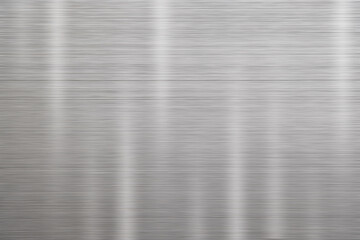 Wall Mural - silver metal texture of brushed stainless steel plate with the reflection of light.